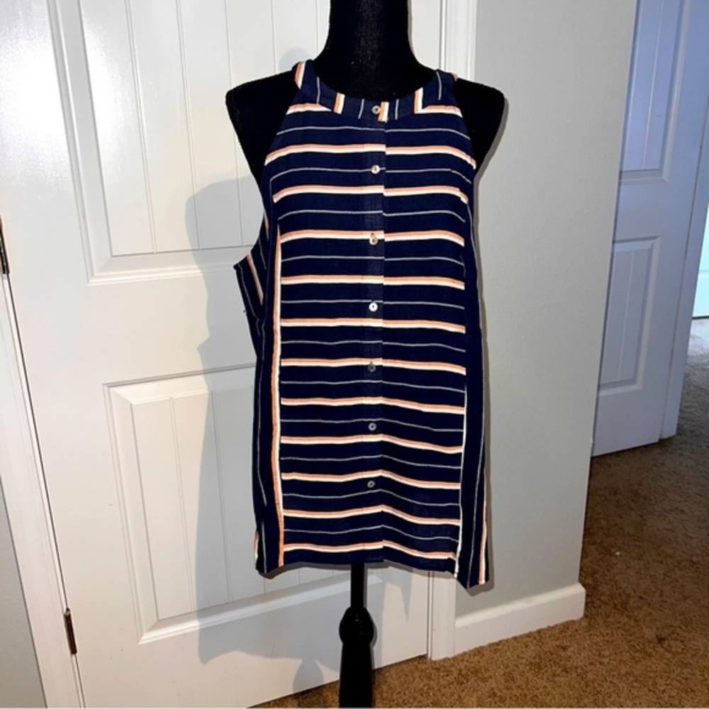Doe & Rae - Size Large - Blue/Light Orange /White - NWT